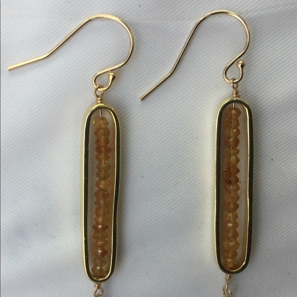 Natural Citrine Earrings by Bijoux